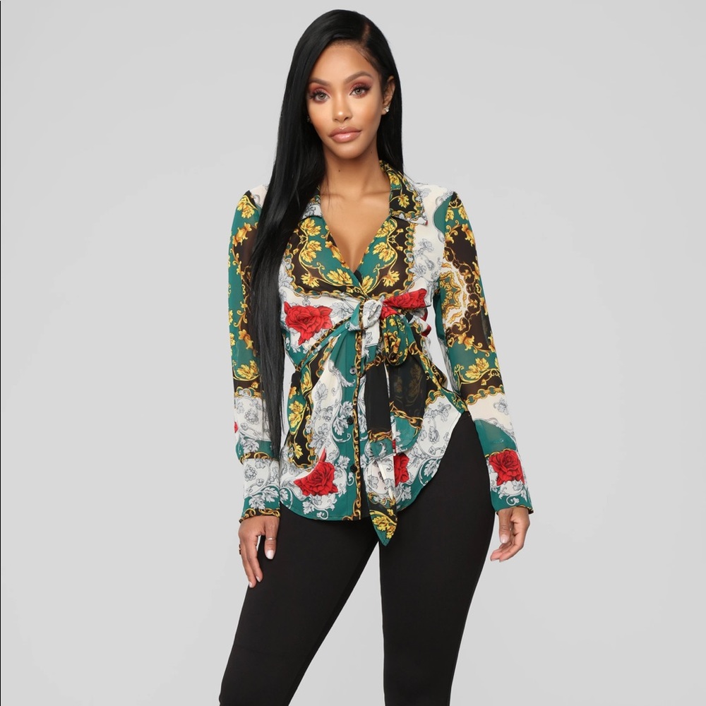 Printed Blouse - Size Small - Picture 2 of 5